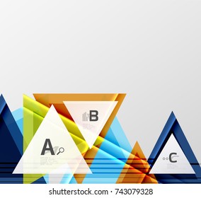 Color triangles background, modern geometric abstract background