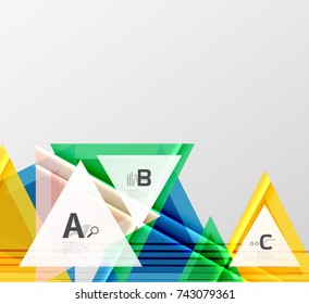 Fondo de los triángulos de color, fondo abstracto geométrico moderno