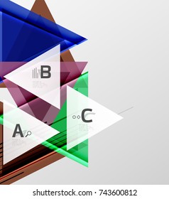 Color triangles background, modern geometric abstract background