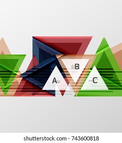 Color triangles background, modern geometric abstract background