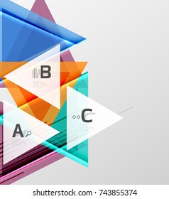 Color triangles background, modern geometric abstract background