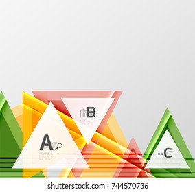 Color triangles background, modern geometric abstract background