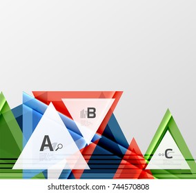 Color triangles background, modern geometric abstract background
