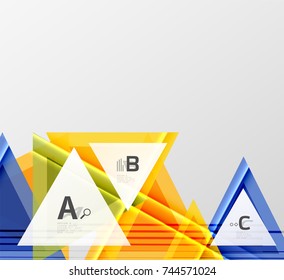 Color triangles background, modern geometric abstract background