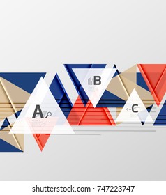 Fondo de los triángulos de color, fondo abstracto geométrico moderno