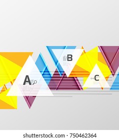 Fondo de los triángulos de color, fondo abstracto geométrico moderno