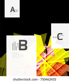 Farbdreiecke, Hintergrund, moderner, abstrakter geometrischer Hintergrund