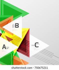 Color triangles background, modern geometric abstract background
