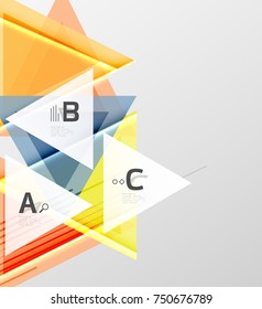 Color triangles background, modern geometric abstract background