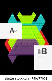 Color triangles background, modern geometric abstract background
