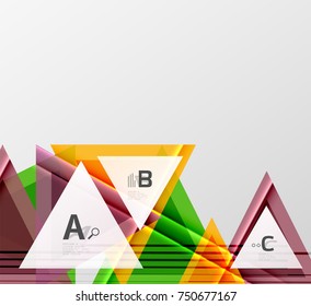 Color triangles background, modern geometric abstract background