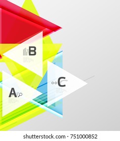 Color triangles background, modern geometric abstract background