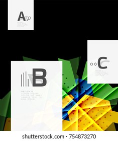 Color triangles background, modern geometric abstract background