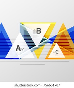 Color triangles background, modern geometric abstract background