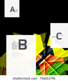 Color triangles background, modern geometric abstract background