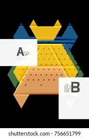 Color triangles background, modern geometric abstract background