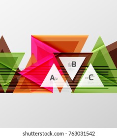 Color triangles background, modern geometric abstract background