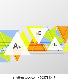 Color triangles background, modern geometric abstract background
