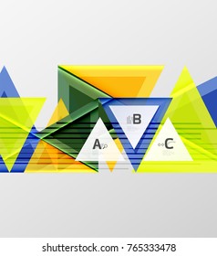 Color triangles background, modern geometric abstract background