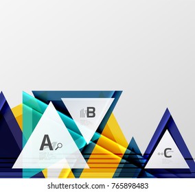 Color triangles background, modern geometric abstract background