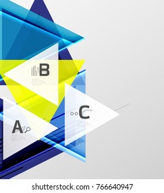 Color triangles background, modern geometric abstract background