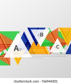 Fondo de los triángulos de color, fondo abstracto geométrico moderno