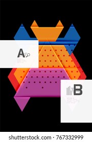 Color triangles background, modern geometric abstract background