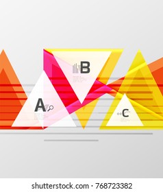 Color triangles background, modern geometric abstract background