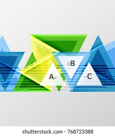 Color triangles background, modern geometric abstract background