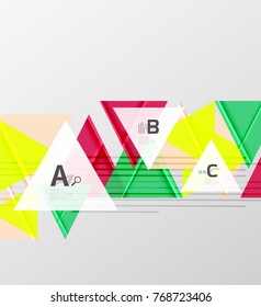 Color triangles background, modern geometric abstract background