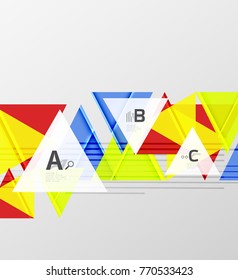Color triangles background, modern geometric abstract background