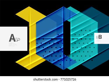 Color triangles background, modern geometric abstract background
