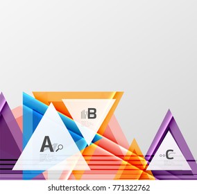 Color triangles background, modern geometric abstract background