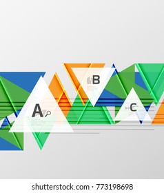 Color triangles background, modern geometric abstract background