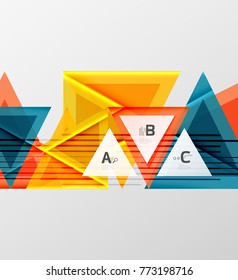 Color triangles background, modern geometric abstract background