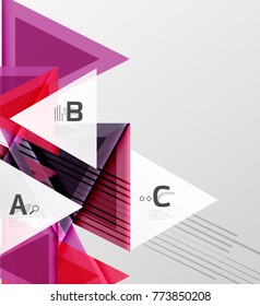 Color triangles background, modern geometric abstract background