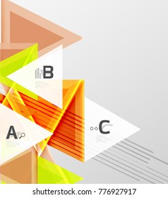 Color triangles background, modern geometric abstract background