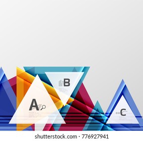 Fundo de triângulos de cores, fundo abstrato geométrico moderno