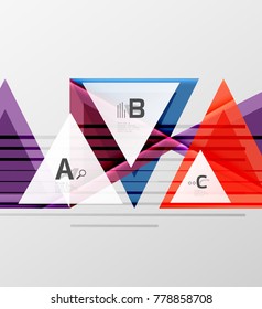 Color triangles background, modern geometric abstract background