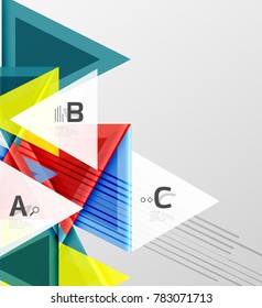 Color triangles background, modern geometric abstract background