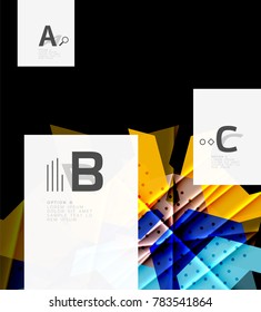 Fondo de los triángulos de color, fondo abstracto geométrico moderno