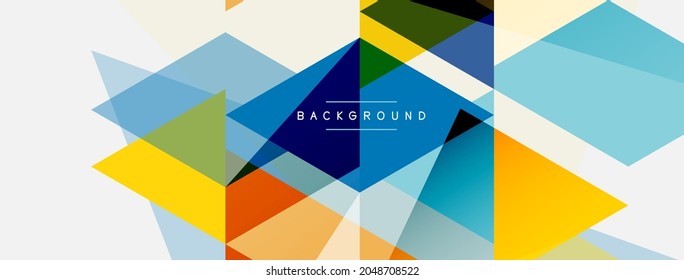 Color triangles composition, geometric abstract background. Techno or business concept, pattern for wallpaper, banner, background, landing page