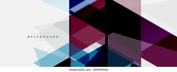 Color triangles composition, geometric abstract background. Techno or business concept, pattern for wallpaper, banner, background, landing page