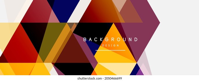 Komposition der Farbdreiecke, abstrakter geometrischer Hintergrund. Techno- oder Business-Konzept, Muster für Bildschirmhintergründe, Banner, Hintergrund, Landing-Page