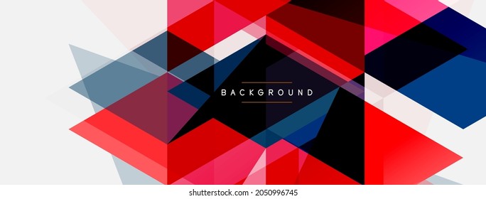 Composición de triángulos de color, fondo abstracto geométrico. Concepto técnico o empresarial, patrón para fondo de pantalla, banner, fondo, página de inicio