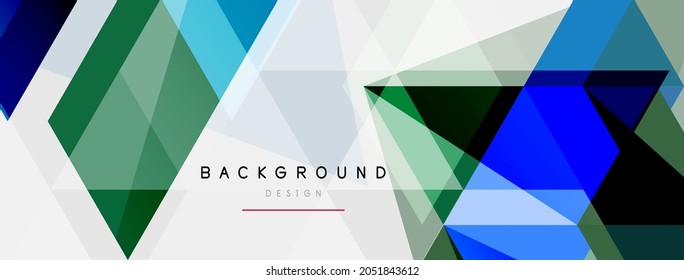 Color triangles composition, geometric abstract background. Techno or business concept, pattern for wallpaper, banner, background, landing page