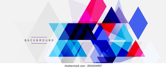Color triangles composition, geometric abstract background. Techno or business concept, pattern for wallpaper, banner, background, landing page
