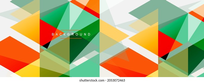 Color triangles composition, geometric abstract background. Techno or business concept, pattern for wallpaper, banner, background, landing page