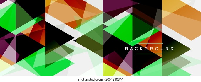 Color triangles composition, geometric abstract background. Techno or business concept, pattern for wallpaper, banner, background, landing page