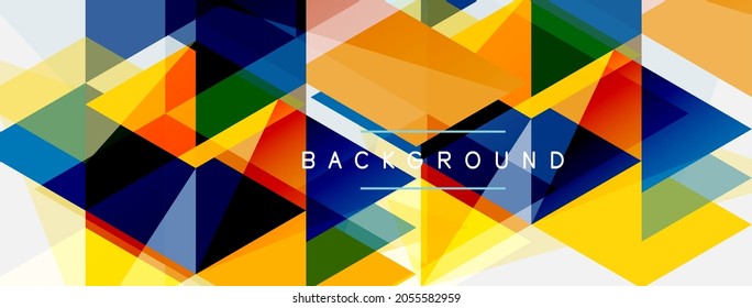 Color triangles composition, geometric abstract background. Techno or business concept, pattern for wallpaper, banner, background, landing page